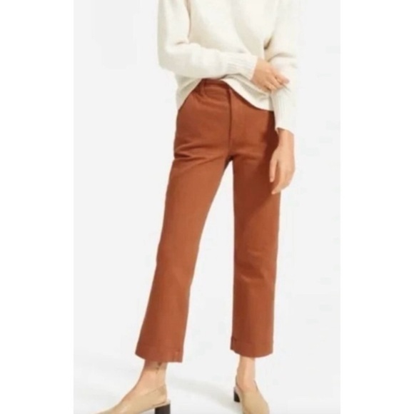 Everlane Denim - Everlane Women's Orange High Waisted Slim Leg Crop Jean 4